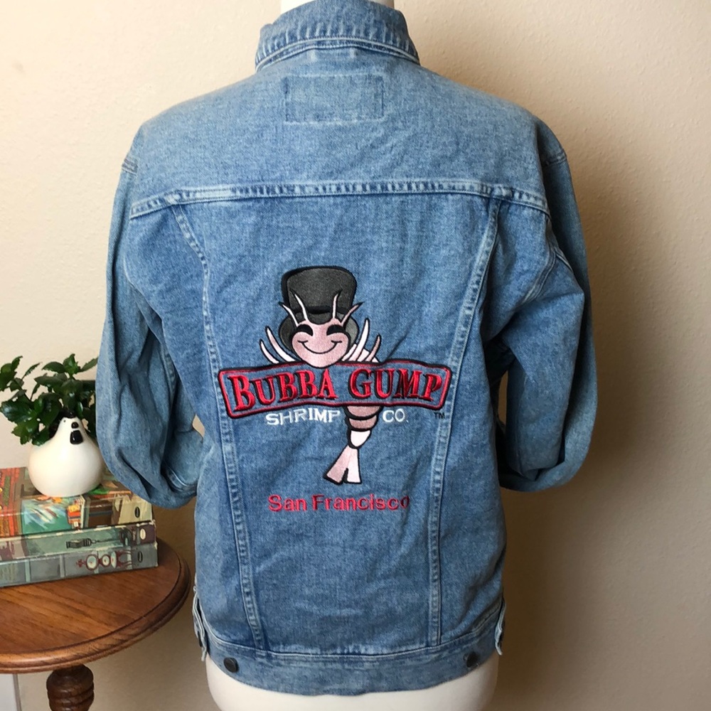 90s Forest Gump Bubba Gump Denim Jacket Size Small